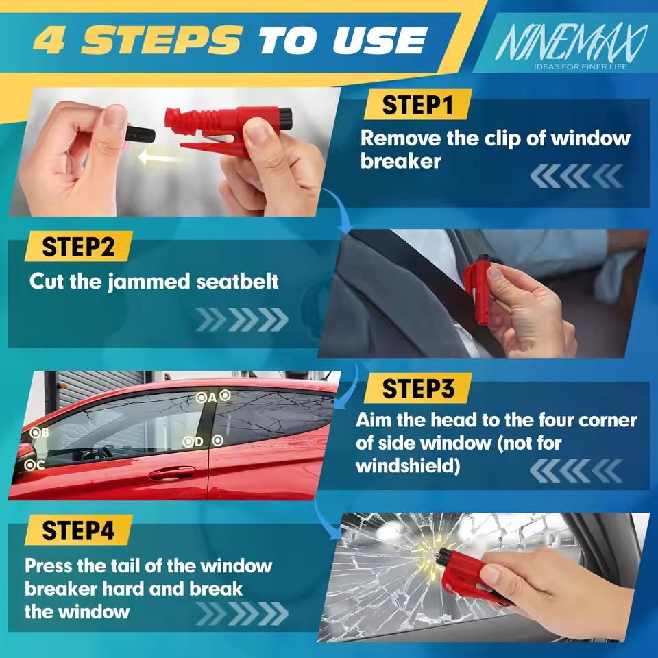 Safety Hammer Car Escape Tool  - Rescue Rope Throw review and price