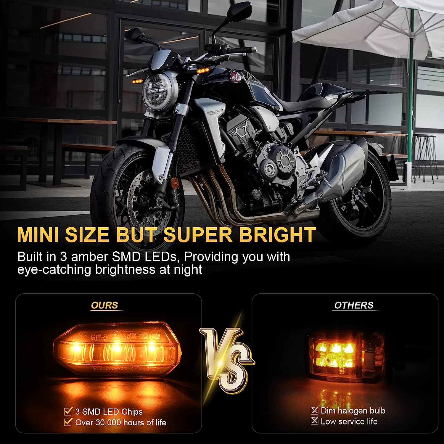 2/4 PCS 8mm Mini Motorcycle LE - Sos Light Strobe review and price
